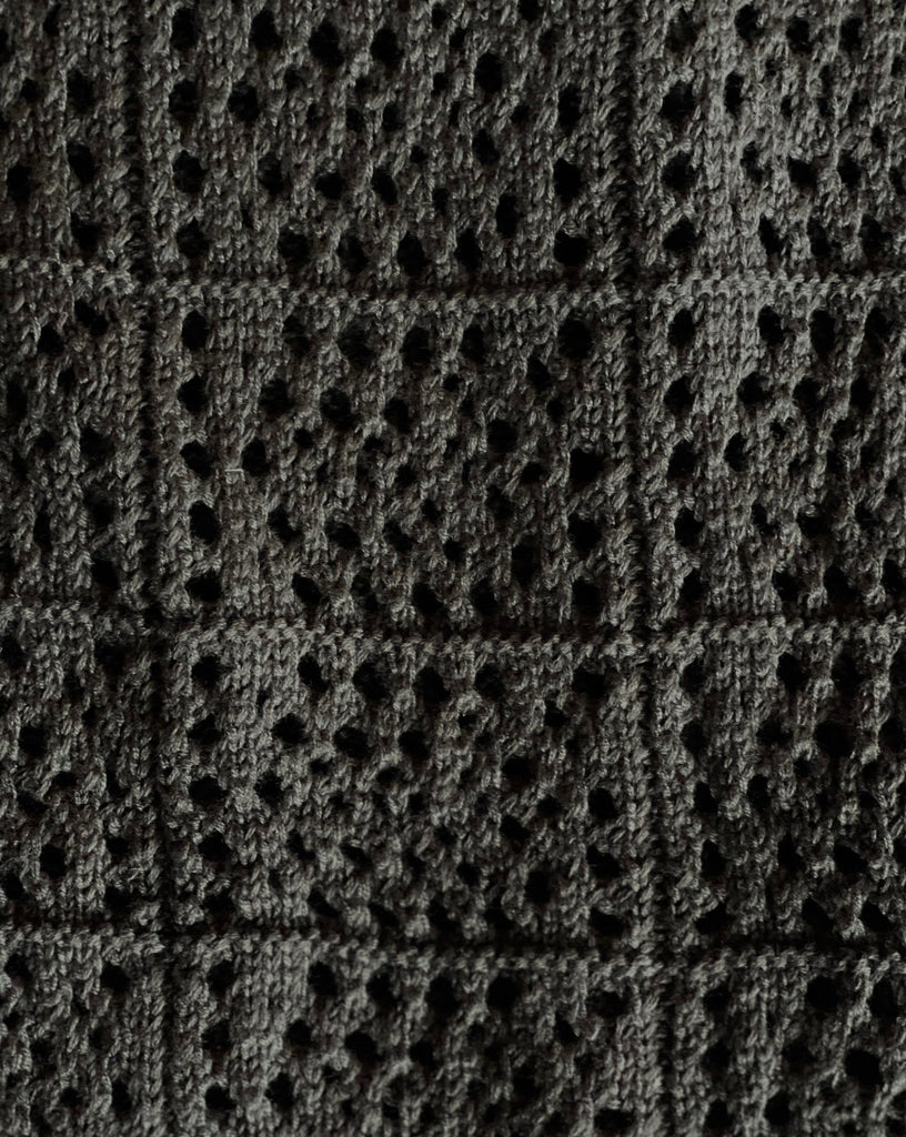 black crochet fabric