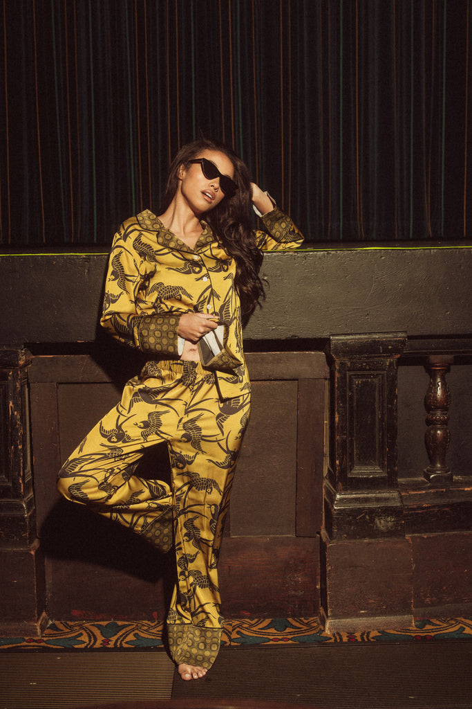 SWALLOWS PRINTED LONG PJ