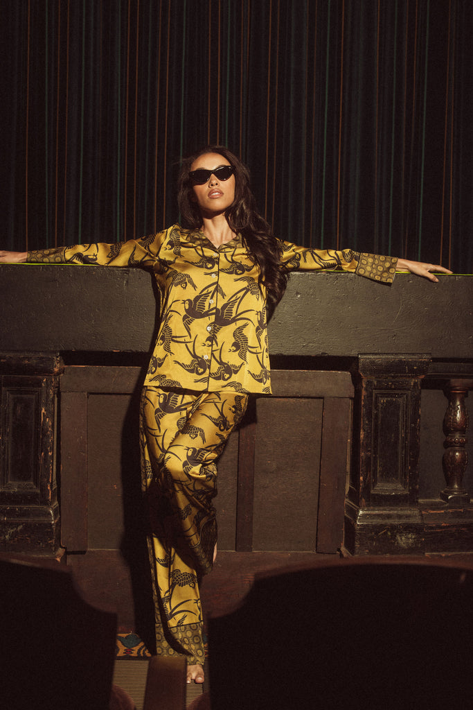 SWALLOWS PRINTED LONG PJ