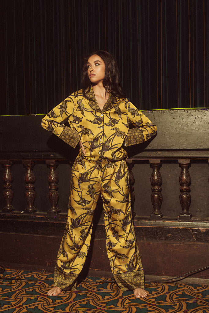 SWALLOWS PRINTED LONG PJ