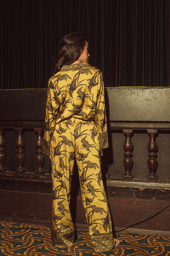 SWALLOWS PRINTED LONG PJ