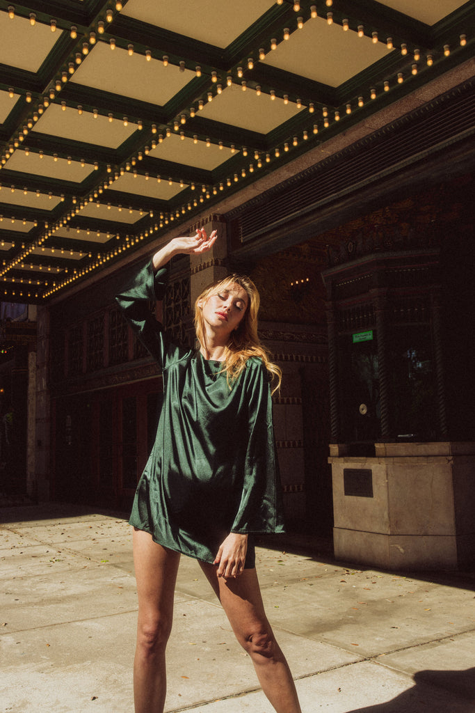 COWL BACK MINI DRESS